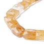 Natural Yellow Hematoid Quartz/Golden Healer Quartz Beads Strands, Faceted, Square