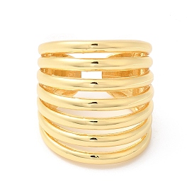 Brass Multi-Lines Open Cuff Ring