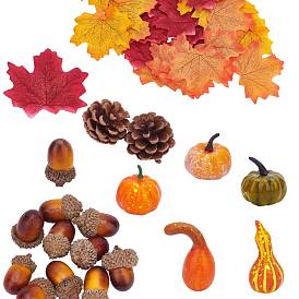 Autumn Theme Plastic Home Display Decorations, Pumpkin & Pine Cone & Leaf