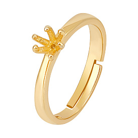 1pc 925 регулируемые кольца из стерлингового серебра, 6 настройки кольца зубцов когтей