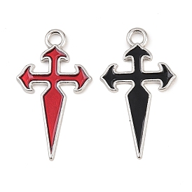 Подвески из эмали и сплава, крест Камино де Сантьяго, платина