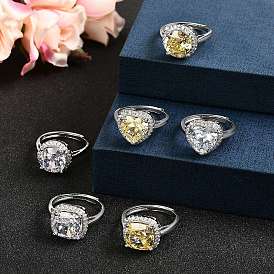 Регулируемые 925 кольца-манжеты из стерлингового серебра с микропаве из кубического циркония для женщин, Реальная платина