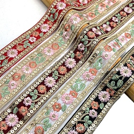 10 ярдов вышивка цветочной полиэфирной лентой, аксессуары для одежды