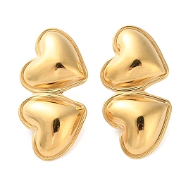 Stainless Steel Heart Stud Earrings for Women