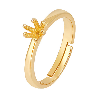 1pc 925 регулируемые кольца из стерлингового серебра, 6 настройки кольца зубцов когтей