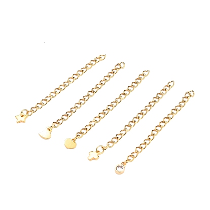 Вакуумное покрытие pvd 304 удлинитель цепей из нержавеющей стали, с подвесками из латуни и фианитами 304 и подвесками из нержавеющей стали, долговечный, разнообразные