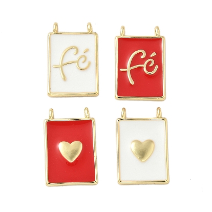 Латунь эмаль подвески, прямоугольный шарм, без свинца и без кадмия, долговечный, стойки покрытие, реальный 18 k позолоченный