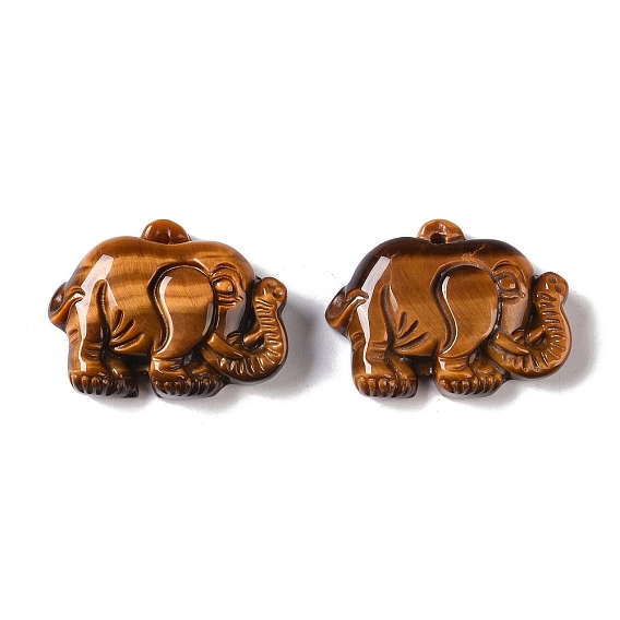Резные подвески из натурального тигрового глаза, Слон прелести