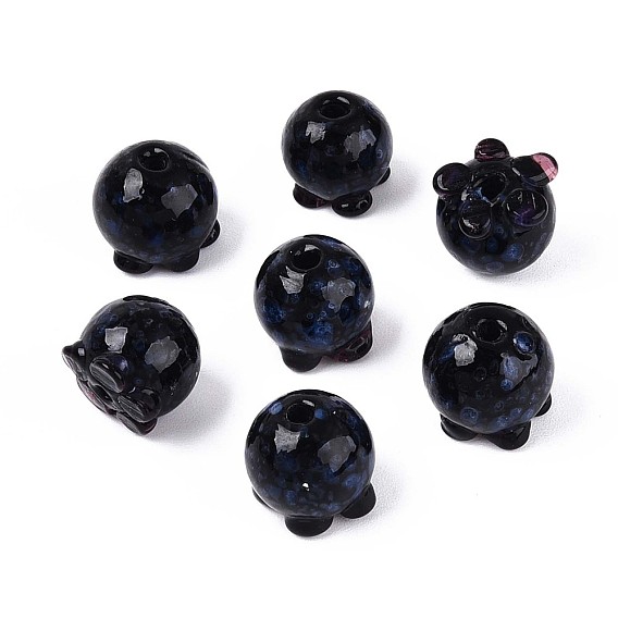Бусины лэмпворк , черника
