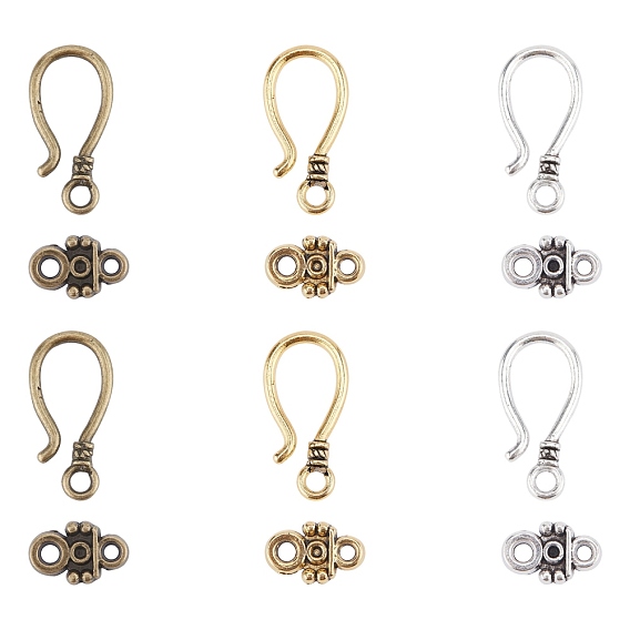 Alloy Hook Clasps, For Leather Cord Bracelets Making, Lead Free & Nickel Free