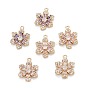 Латунные микропаве прозрачные подвески с фианитом, цветок