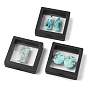 Natural Chrysocolla Cabochons, Flat Back, Oval Teardrop, with Floating Thin Film Display Case