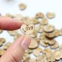 100Pcs Unfinished Wooden Heart Decoration Sheet, with Word Love, for Craft Home Wedding Party Decorations