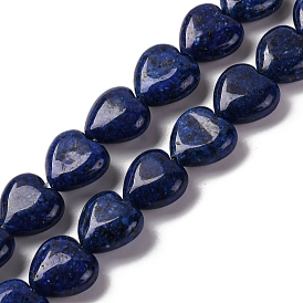 Natural Lapis Lazuli Dyed Beads Strands, Heart