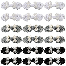 30 шт. 3 цвета, ручная работа, китайские лягушки, узлы, пуговицы, наборы, с имитацией жемчужина бисера, пуговицы из полиэстера