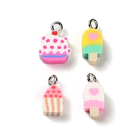 Подвески из полимерной глины ручной работы, с железной фурнитурой