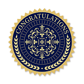 Пластиковые самоклеящиеся наклейки с тиснением из золотой фольги, стикер украшения медали, плоско-круглые