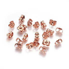 304 Stainless Steel Friction Ear Nuts, Friction Earring Backs for Stud Earrings