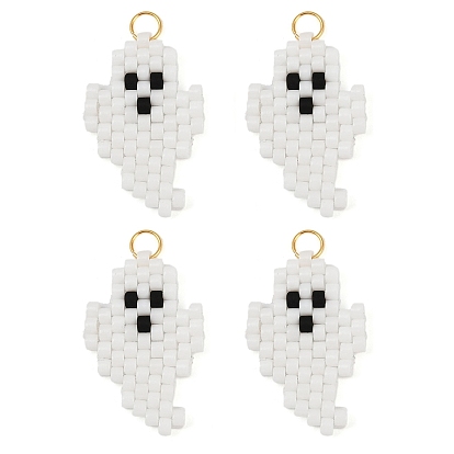 Тематика хэллоуина цилиндрические стеклянные бусины, Ткацкий станок, подвески-призраки, с целью перехода в кольце