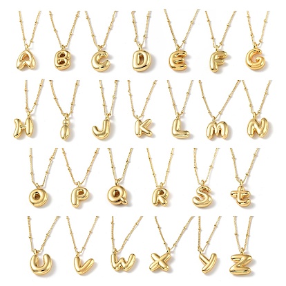 Латунное ожерелье с подвеской в виде заглавной буквы, ожерелья с буквами из воздушных шаров, реальный 18 k позолоченный