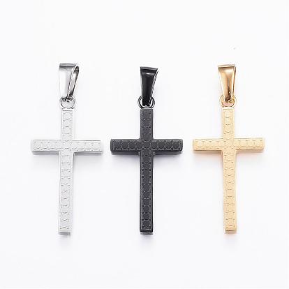 Pendentifs en acier inoxydable, croix latin 