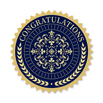 Пластиковые самоклеящиеся наклейки с тиснением из золотой фольги, стикер украшения медали, плоско-круглые