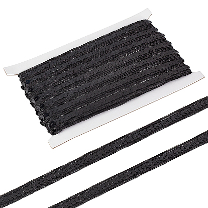 10м эластичная отделка из полиэстера с пайетками, 1-рядные пайетки, украшения костюма, плоско-круглые