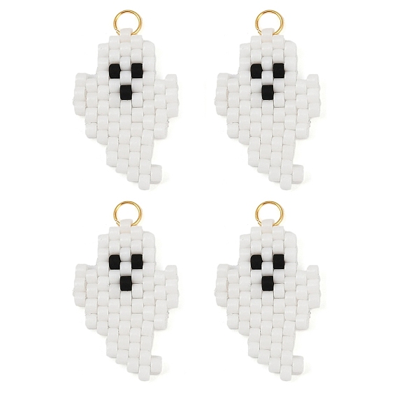 Тематика хэллоуина цилиндрические стеклянные бусины, Ткацкий станок, подвески-призраки, с целью перехода в кольце