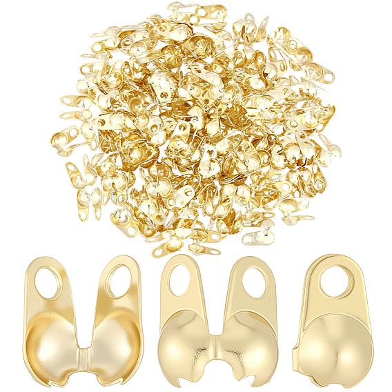 150Pcs Brass Bead Tips, Calotte Ends, Clamshell Knot Cover