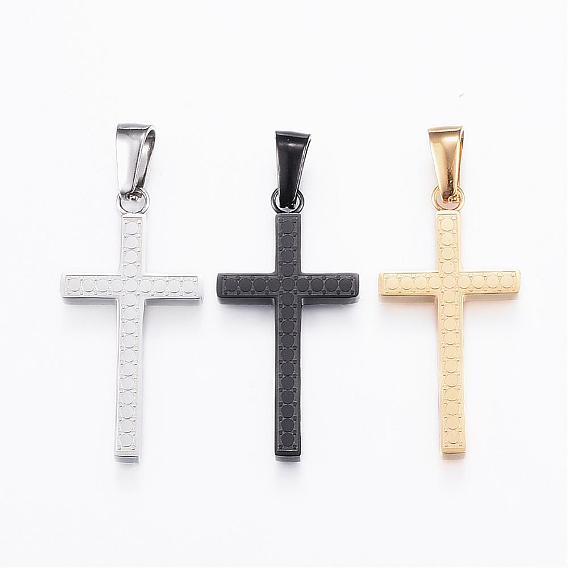 Pendentifs en acier inoxydable, croix latin 