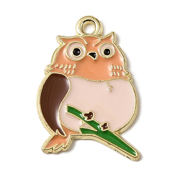 Pendentifs en émail , charmes hibou