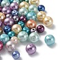 Eco-Friendly Dyed Glass Pearl Round Bead Strands, Cotton Cord Threaded, Mixed Color