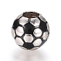 Латунные бусины, с эмалью, футбол