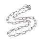 304 Stainless Steel Paperclip Chain Necklace with Toggle Clasp for Men Women