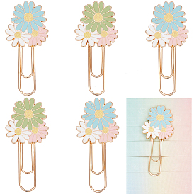 6Pcs 2 Colors Daisy Zinc Alloy Enamel Paper Clips