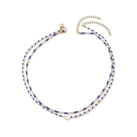 2 pcs 2 ensemble de colliers de perles de verre et d'étoiles en coquillage naturel de style pcs pour femmes