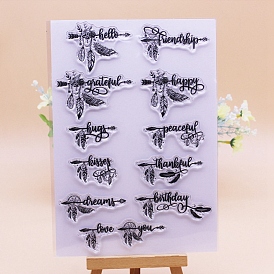 Feather Clear Silicone Stamps, for DIY Scrapbooking, Photo Album Decorative, Cards Making