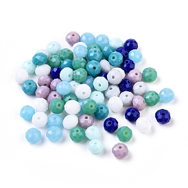 Glass Beads Strands, Faceted, Rondelle