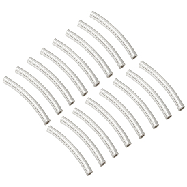 30 piezas 925 cuentas de tubo de plata esterlina, perlas de tubo curvado