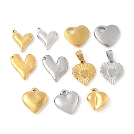 304 из нержавеющей стали сердце кулоны