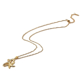 304 ожерелья из нержавеющей стали с подвеской в виде морского конька и морской звезды, украшенные кристаллами и стразами, для женщин