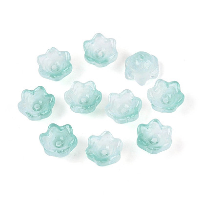 Прозрачные брызги окрашенные стеклянные колпачки, цветок