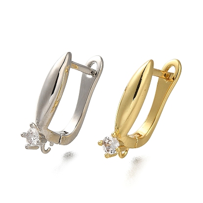 Покрытие стойки латунь микропаве фианит серьги обручи, долговечный, без свинца и без кадмия