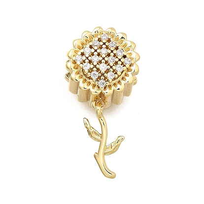 Латунь микропаве прозрачный кубический цирконий европейский бисер, бусины с большим отверстием, подсолнечник, долговечный, без кадмия и без свинца, стойки покрытие