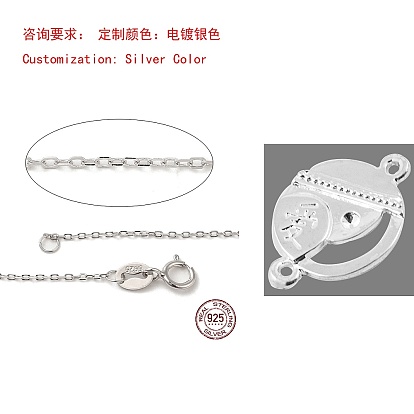 925 colliers en argent sterling avec chaînes de câbles, à ressort fermoirs à anneaux, fine chaîne