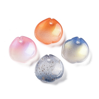Two Tone Glass Pendants, Peony Petaline Charms