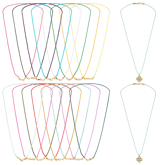 16 шт. нейлоновые шнуры для изготовления ожерелий, с латунной фурнитурой 