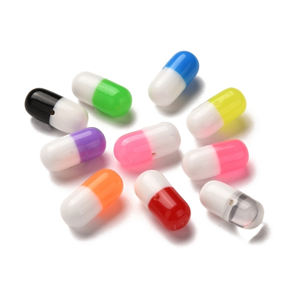Resin Beads, Half Drilled, Capsule