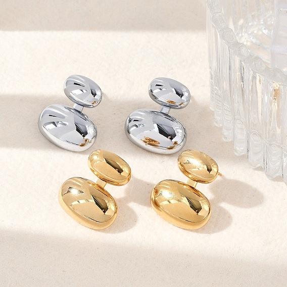 304 овальные серьги-гвоздики из нержавеющей стали