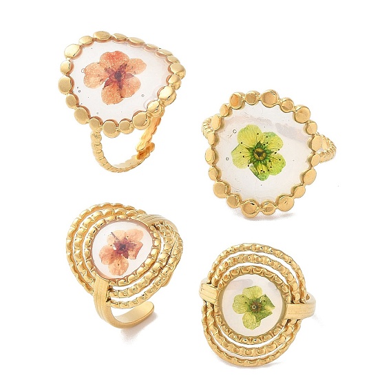 304 открытые манжеты из нержавеющей стали для женщин, с сухих цветов